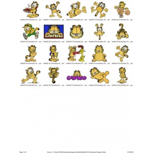 Package 20 Garfield 03 Embroidery Designs